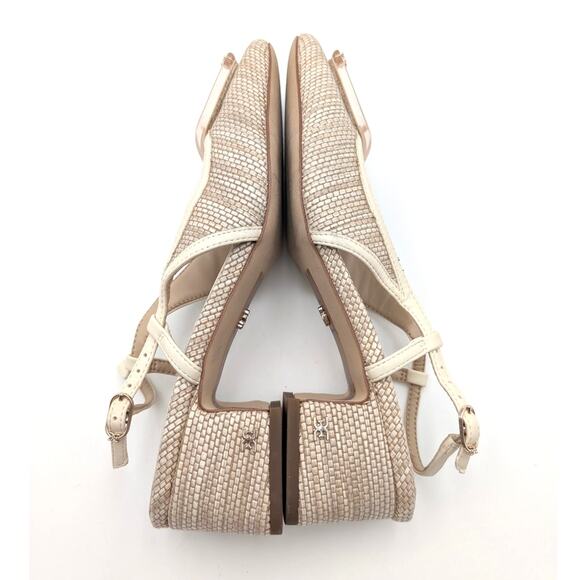 Sam Edelman Tracie Slingback Pump Women's Square Toe Light Natural Size US7 EU37 - Picture 11 of 11
